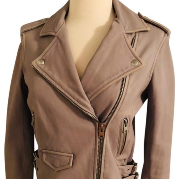 IRO  Leather Moto jacket sold - Picture 4 of 7